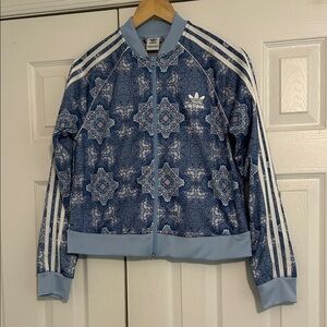 Adidas Blue Geometric Print Jacket